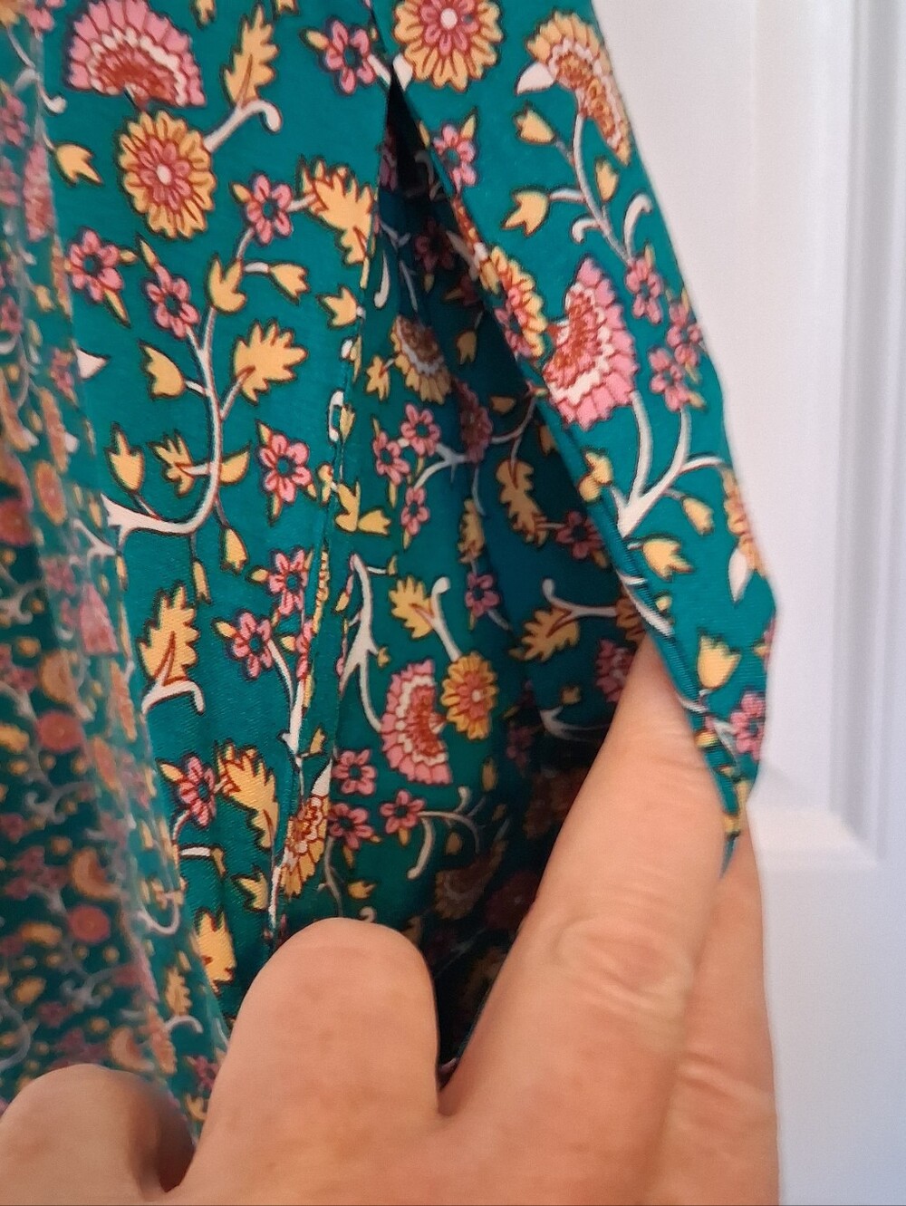 Natural Life Avery Turquoise Orange Floral Print Button Down Midi Dress Sz Med - Picture 4 of 7